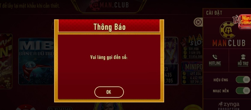 Liên hệ Manclub qua hình thức Hotline, đường dây nóng được để trên website